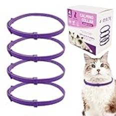 4 st Cat Feromoner 3 Styck Lugnande hundhalsband - Cat Calming Halsband, Luminous Glow Calming Collar för katter | Feromon Justerbar Vattentät Natural Anti Stress Collar för Small Mediu