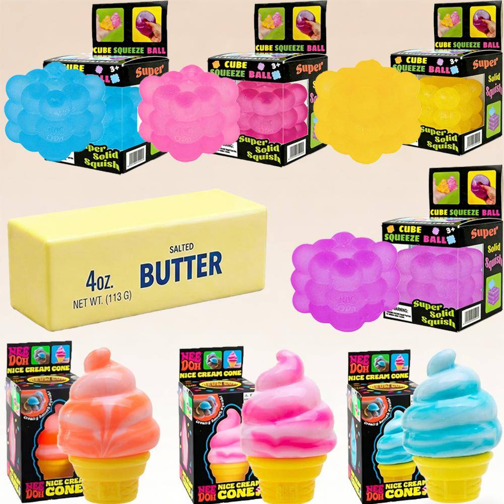 Rea Schylling Needoh Nice Cube, Sensoriska Leksaker, Anti-Stress Kuber, Stresslindrande Pussel, Tryckavlastning
