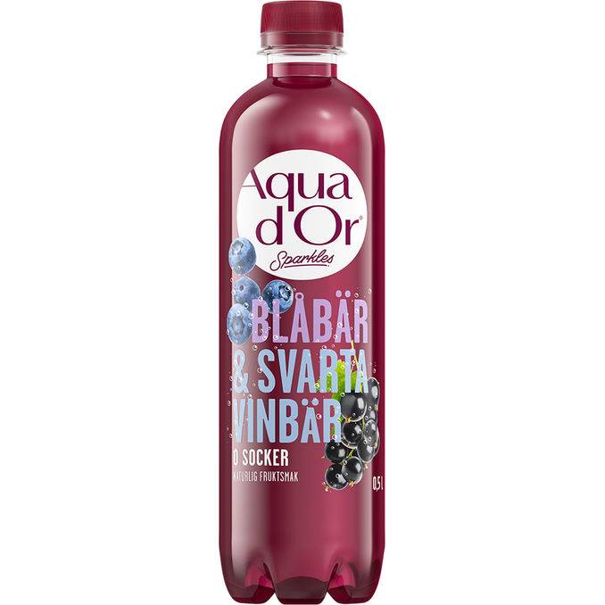 Aqua D'or 2 x Kolsyrat Vatten Blåbär & Svartvinbär
