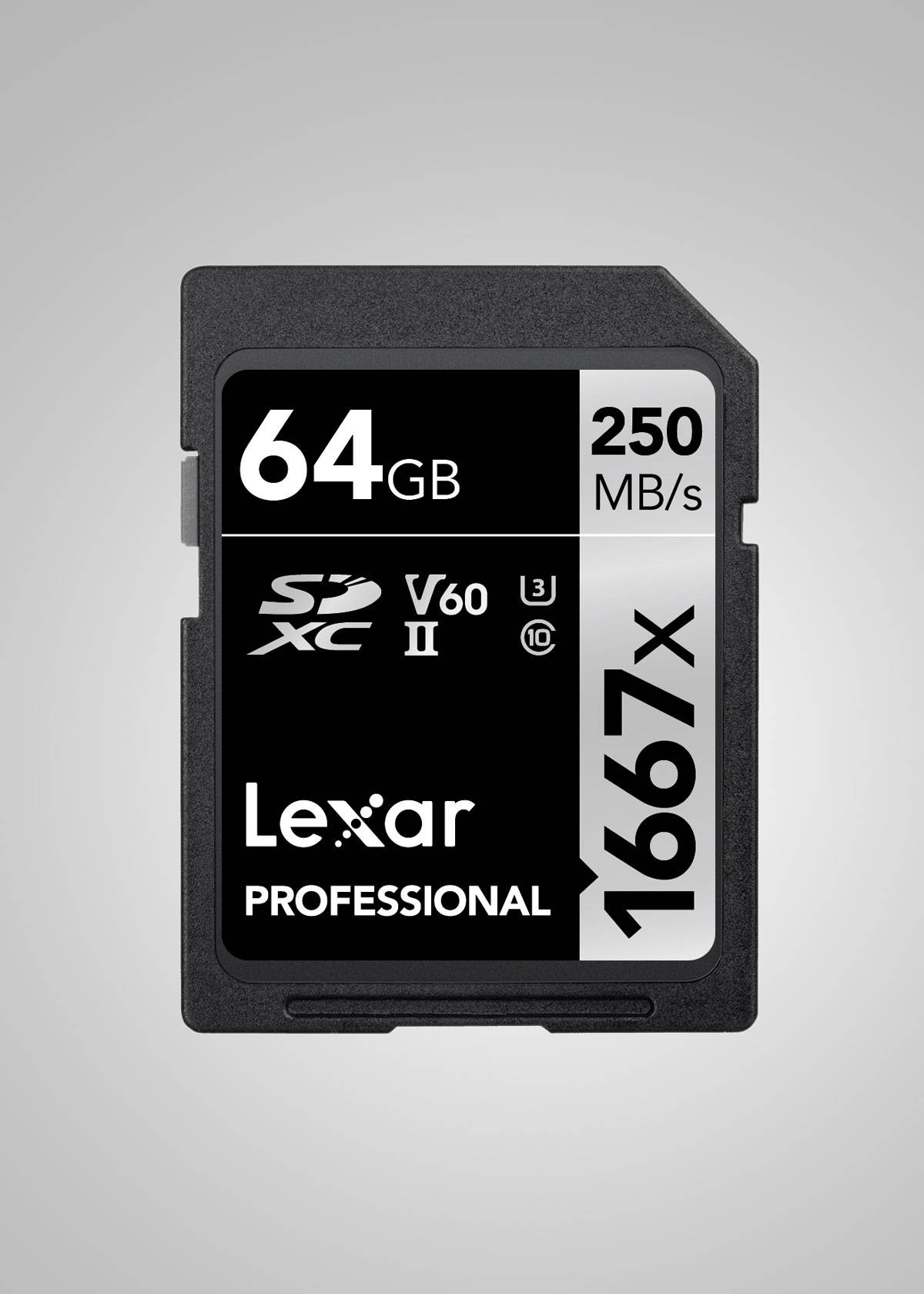Lexar Professional 1667X SDXC UHS-II U3 (V60) R250/W120 64GB