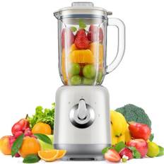 SHARDOR Standmixer, Smoothie Maker mit 6 Klingen aus rostfreiem Stahl, Mixer mit 2 Geschwindigkeiten und P-Turbo-Funktion, 700 W, 1,25L großes Fassungsvermögen Glas