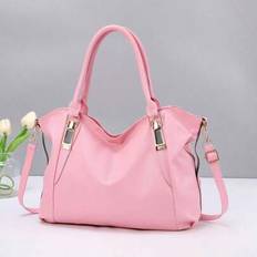 Dam enfärgad stor kapacitet casual fashionabel tygväska - Rosa (En-Storlek)