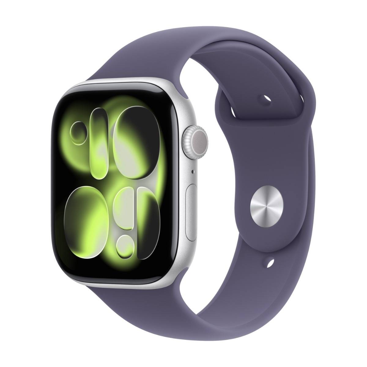 Apple Watch Series 11 GPS + Cell 46 mm silver aluminum, purpurdimma sportband - M/L