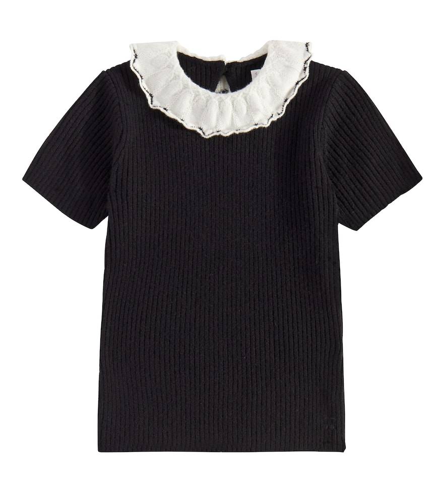 Bonpoint Jersey Génie de lana con volantes - negro - Y 6