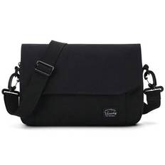 VASCHY Sac Bandoulière Homme, Léger Besace Homme Pratique Classique 11 Pouces Tablet Cartable Sacoche Femme avec Fentes pour Cartes pour Travail École - Svart