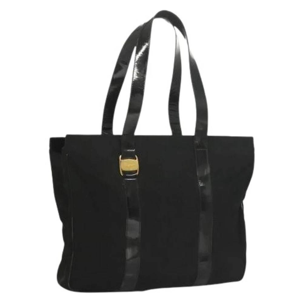 Salvatore Ferragamo Pre-owned Pre-owned Nylon Skuldertaske - Vintage - Dame - Sort - ONE SIZE - Uld