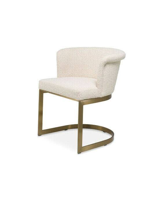 Eichholtz Bofinger matstol bouclé cream - Vit / Guld (A: 60 / B: 61,5 / C: 76 / D: 46,5 / E: 51 / F: 76)