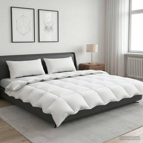 90% Gåsdun Täcke Set FULDA 3 st 220 x 240 cm Alla årstider Vit