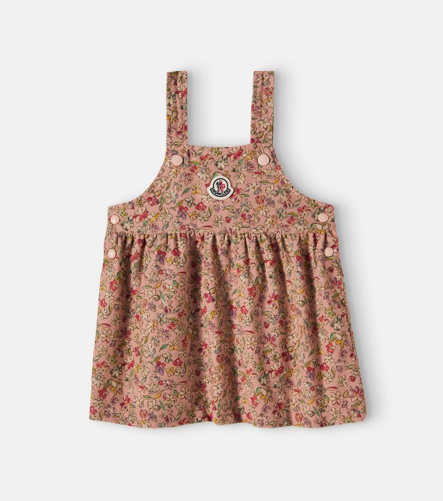 Moncler Enfant Bebé - Vestido de pana de algodón floral - rosa - M 36