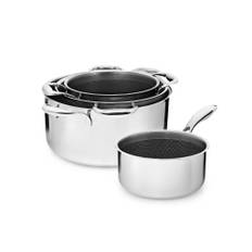 Onyx Cookware 4-dele grydesæt - 18 cm sovsegryde, 20 cm kasserolle, 24 cm kasserolle