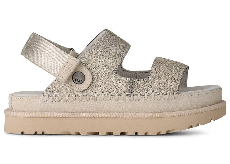 UGG Goldenstar Crackle Glide Sandal Crackle White (Women's) - 38.5 / Standard
