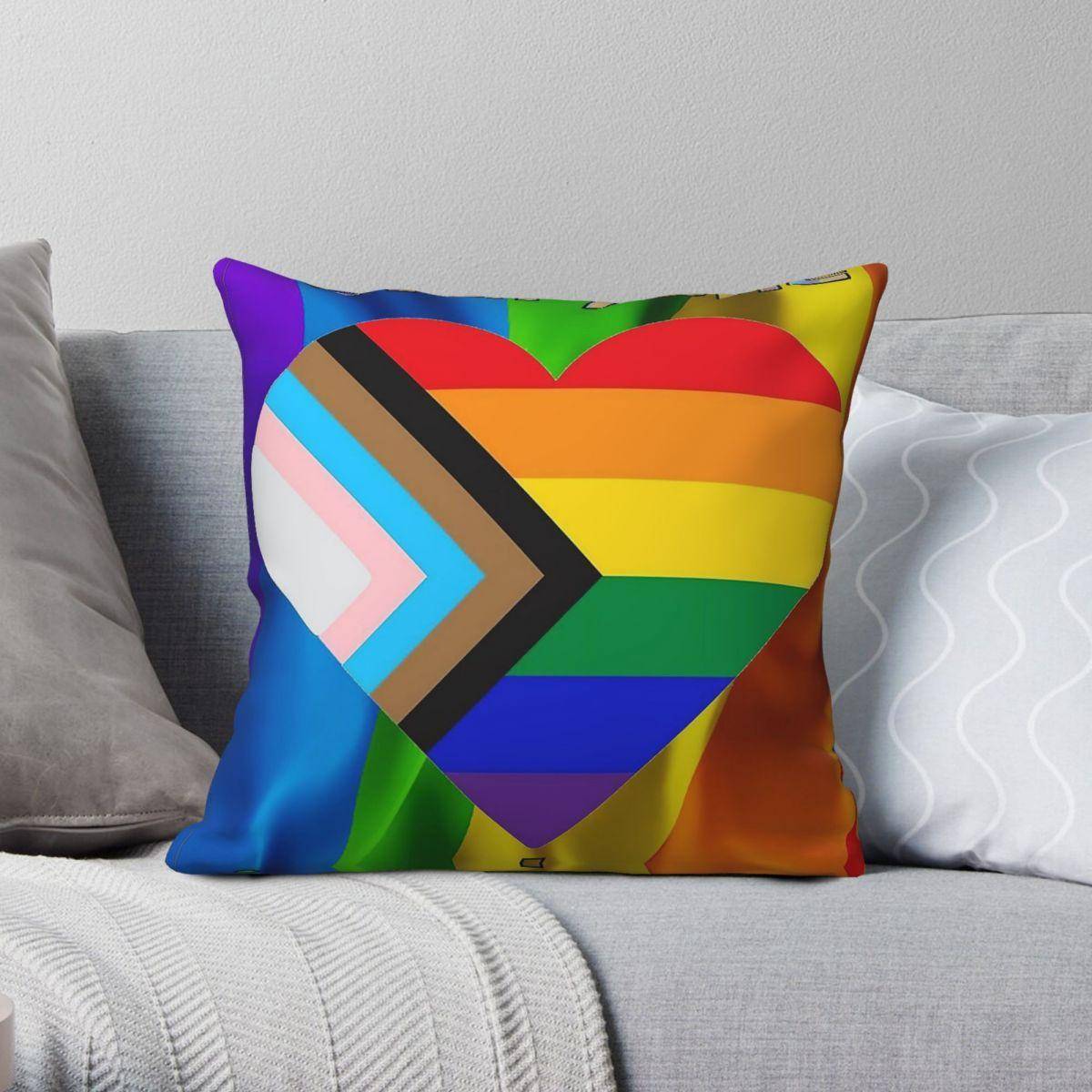 Alla är Välkomna Lgbtq+ Örngott Polyester Linne Sammet Tryckt Dragkedja Dekor Örngott Rum Kuddfodral 45X45