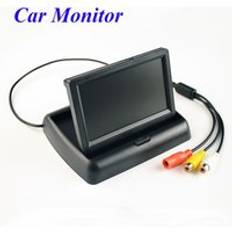 Bilmonitor hopfällbar färg tft-lcd-monitor bil bakåtvänd 4.3 tum parkeringssystem lcd-skärm för bil backkamera