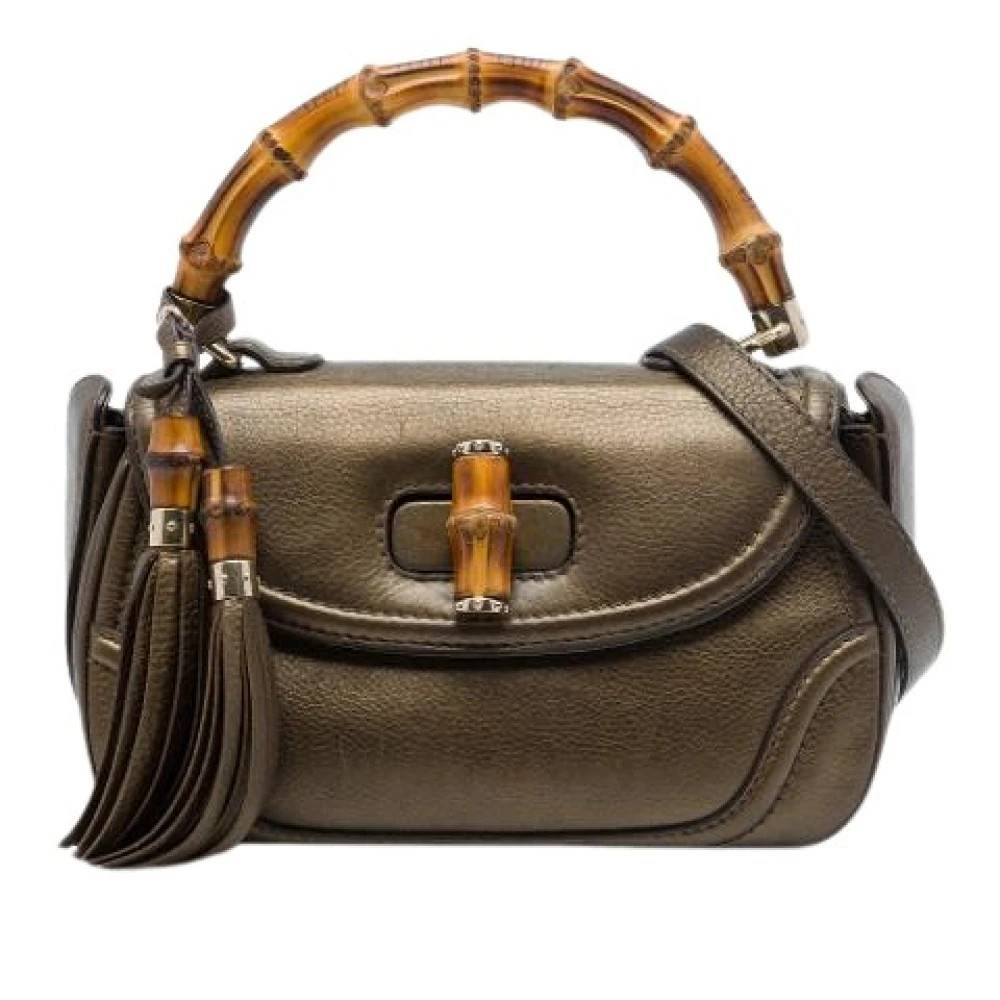 Gucci Vintage Pre-owned New Bamboo Satchel - Vintage - Dame - Brun - ONE SIZE - Læder