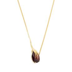 Wouters & Hendrix Gold - Grigri halsband i 18K gult guld - dam - 18K gult guld/granat - one size - Guldfärgad