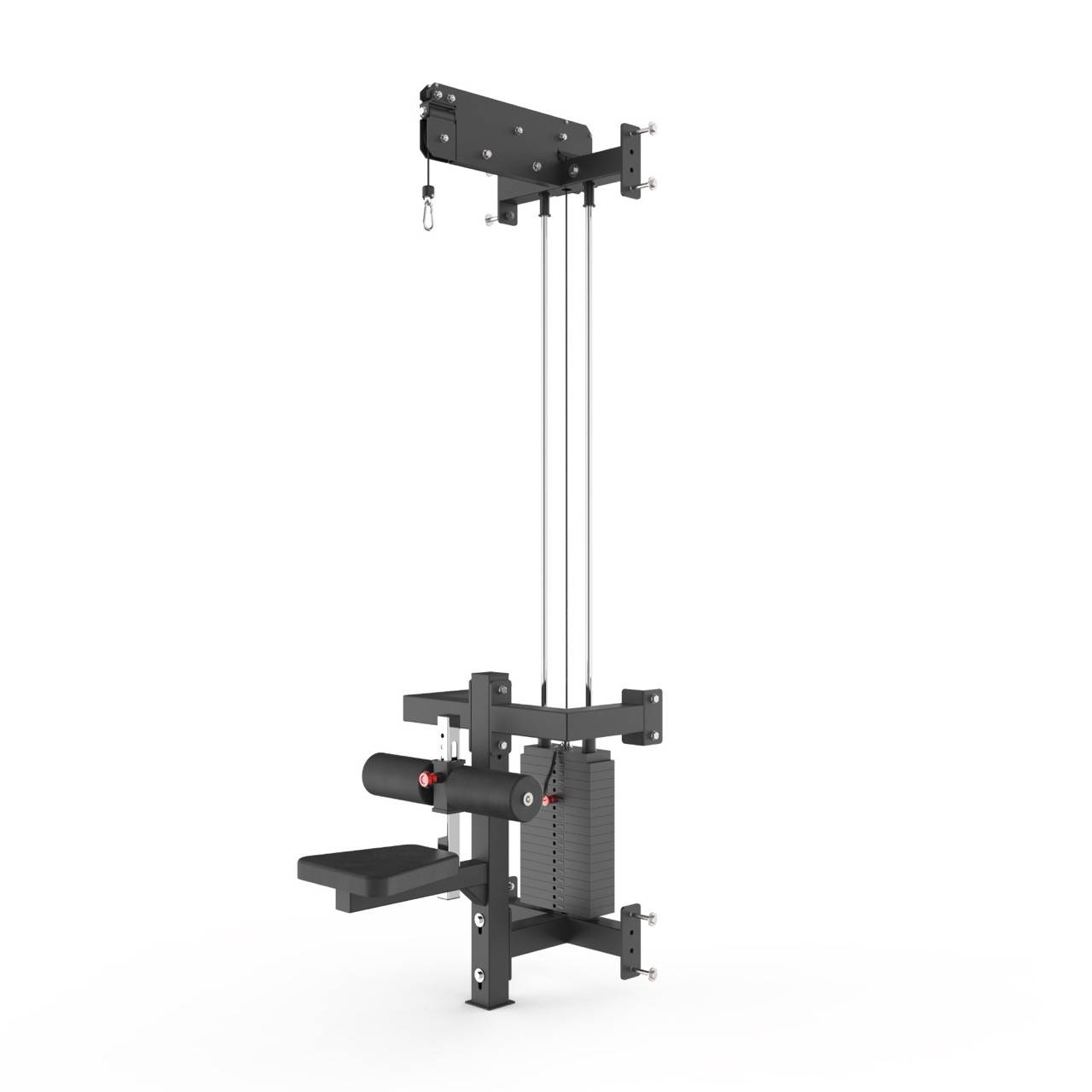 Crossmaxx Cable Lat Pulldown kabelstation 1:1 udveksling 90 kg vægtmagasin til professionel rygtræning og styrketræning