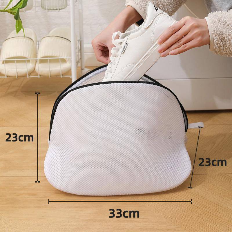 Mesh Laundry Bag Washing Machine Shoes Bag with Zips Travel Shoe Storage Bags Protective Clothes Storage Box Organizer Bags S 39X23X23cm