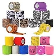 ATOMUS 24pcs Self Adhesive Bandage 5cm Tattoo Bandage (Mixed colors 24pcs)