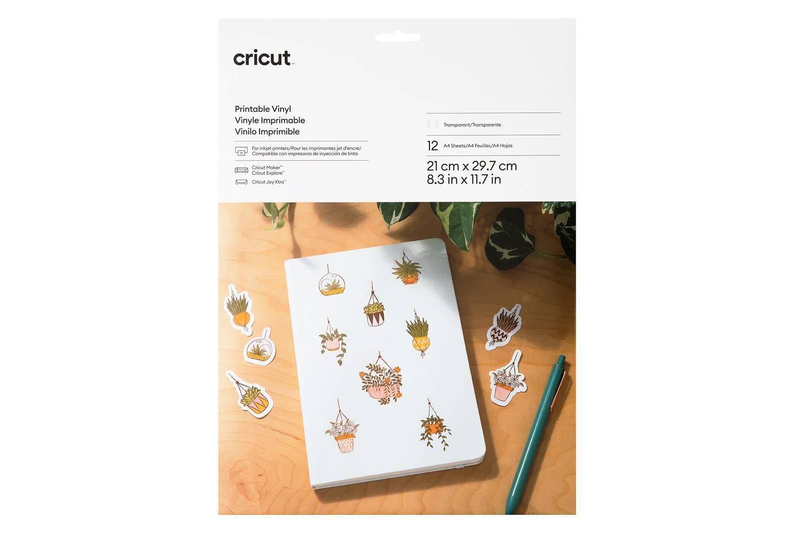 Cricut Joy Xtra Printable Vinyl A4 12-pack - Transparent