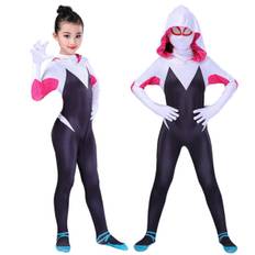 Halloween Ghost Spider Gwen med Maske Cosplay Tøj Børn 110