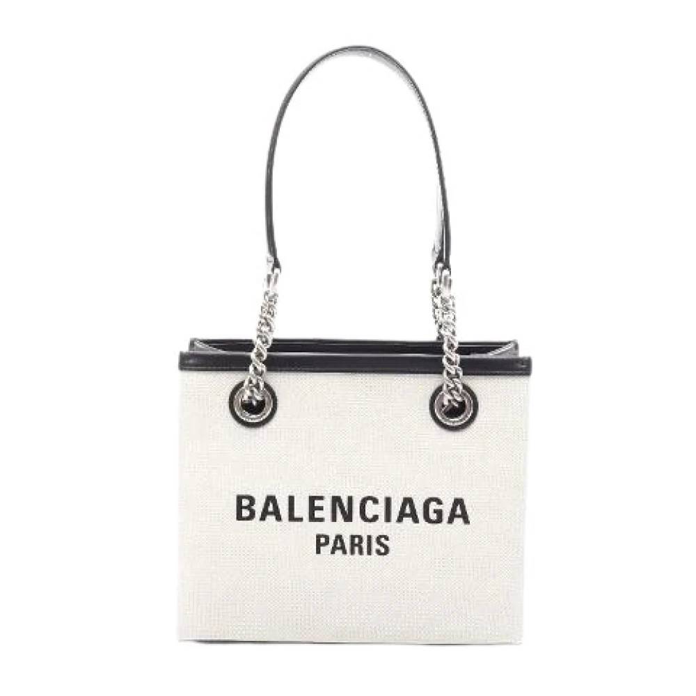 Balenciaga Vintage - Pre-owned Canvas Leather Small Tote Bag Vintage - Dam - ONE Size - Läder