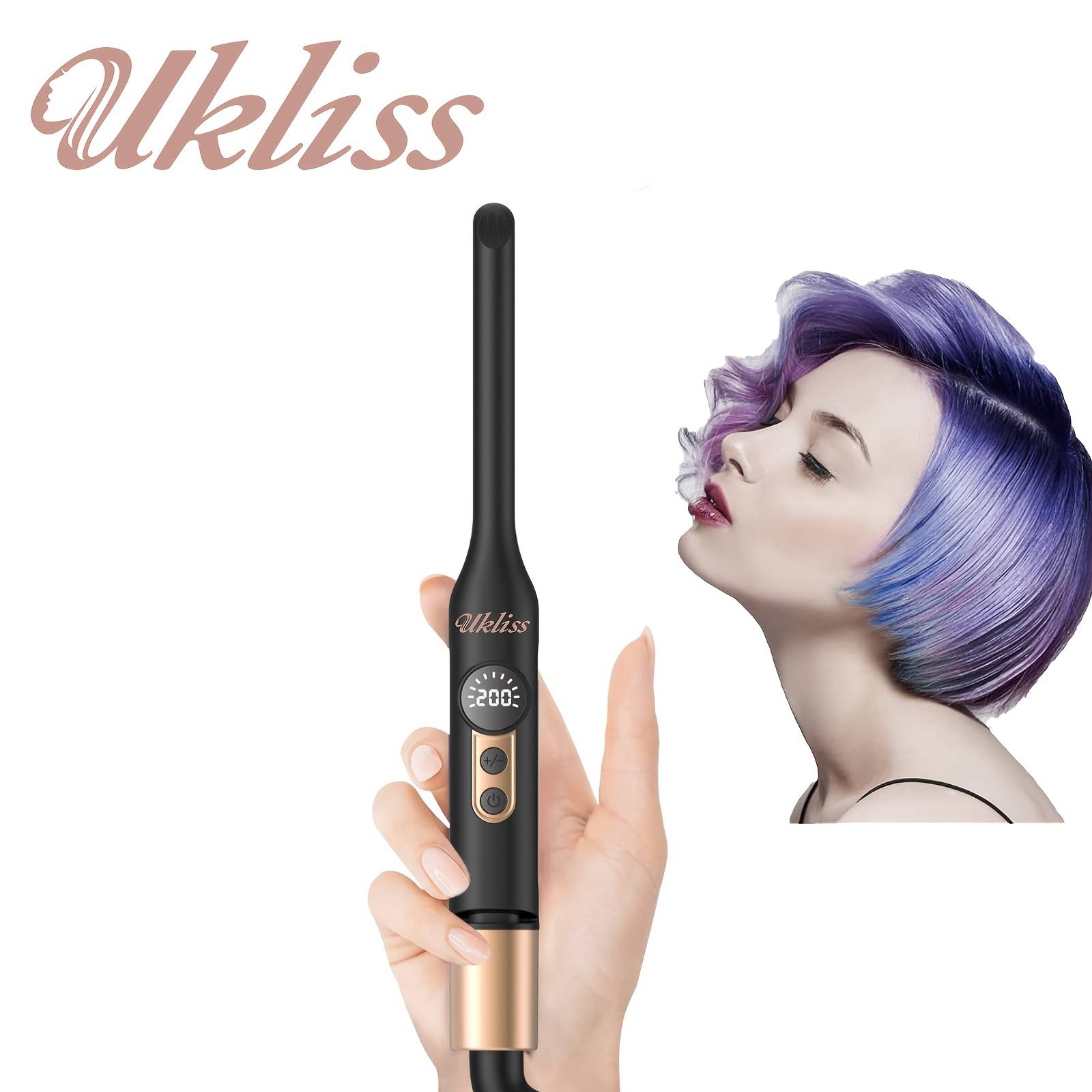 Mini Flat Iron Hair Straightener 1/3 Inch Pencil Flat Iron For Women Portable Travel Straightener And Curler 2 In 1 For Short Hair Beard And Cut With Adjustable Temp Auto Shut Up