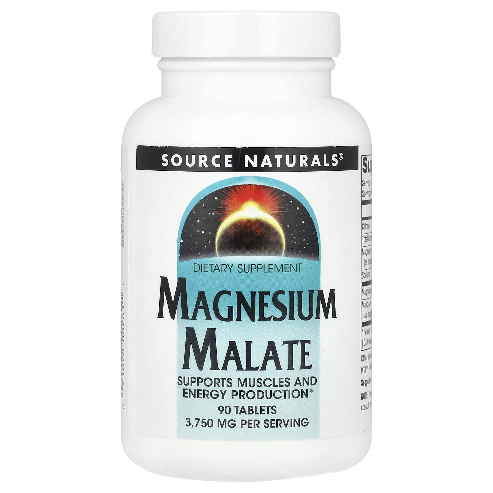 Magnesium Malate, 3,750Mg, 90 Tablets (1,250Mg per Tablet)