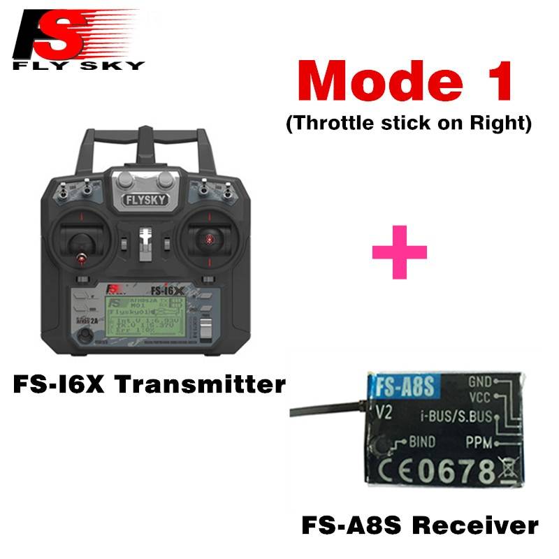 Original flysky fs -i6x 10ch 2.4 ghz afhds 2a rc-sändare med fs -ia6b fs -ia10b fs -x6b fs -a8s- mottagare för rc flygplansläge 2 - Fs -i6x med a8s r
