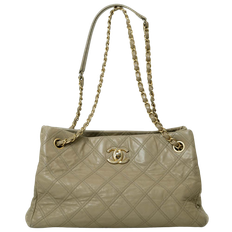 Chanel Vintage Shoulder Bag Stl. - Axelremsväskor Från Magasin - Beige (L 20cm x W 31cm x D 14cm)