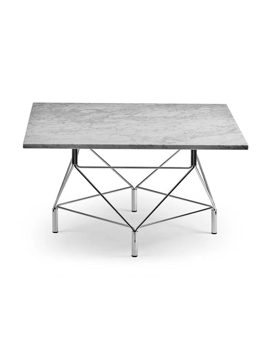 Spider Sofabord 80 x 80 cm, krom stel fra Eilersen Hvid Marmor - Jacobsen Plus