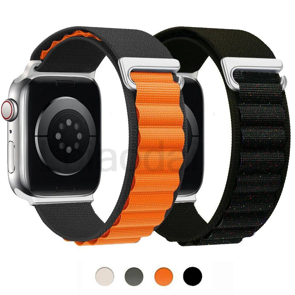 Alpin loop-armband för Apple Watch Ultra 2 band 49mm 44mm 40mm 45mm 41mm 46mm 45 mm armband correa iWatch serie 9 8 7 6 3 se 10 yellow
