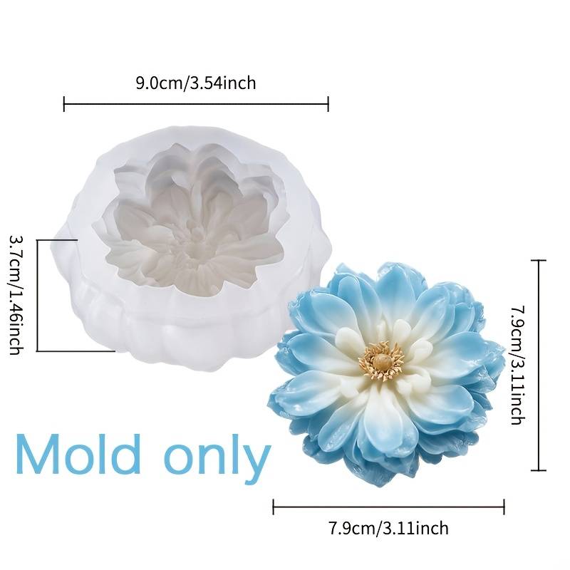 Large-scale Chamomile Flower Silicone Mold Suitable For Diy Resin & Plaster Crafts - Layered Petals With Chamomile Bud, Compatible For Candles, Wax, Epoxy Resin Desktop Ornaments, Decor Gift For