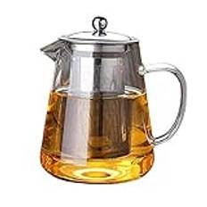 Gmuret Glas tekanna, tebryggare med avtagbart rostfritt stål filter tebryggare blommande och lösa blad tekannor