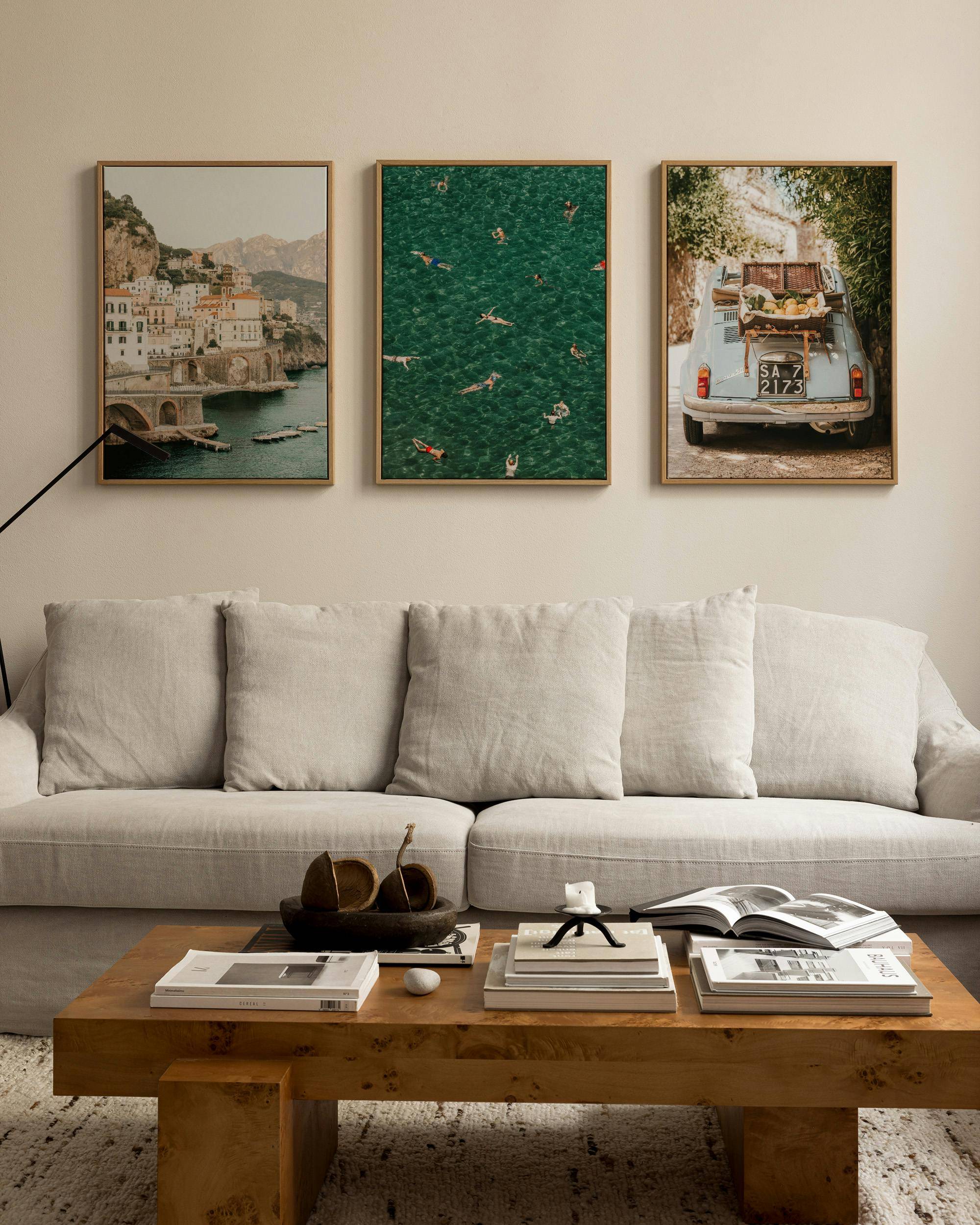 Coastal Escape Canvas Trio (50x70 cm - Svart ram)