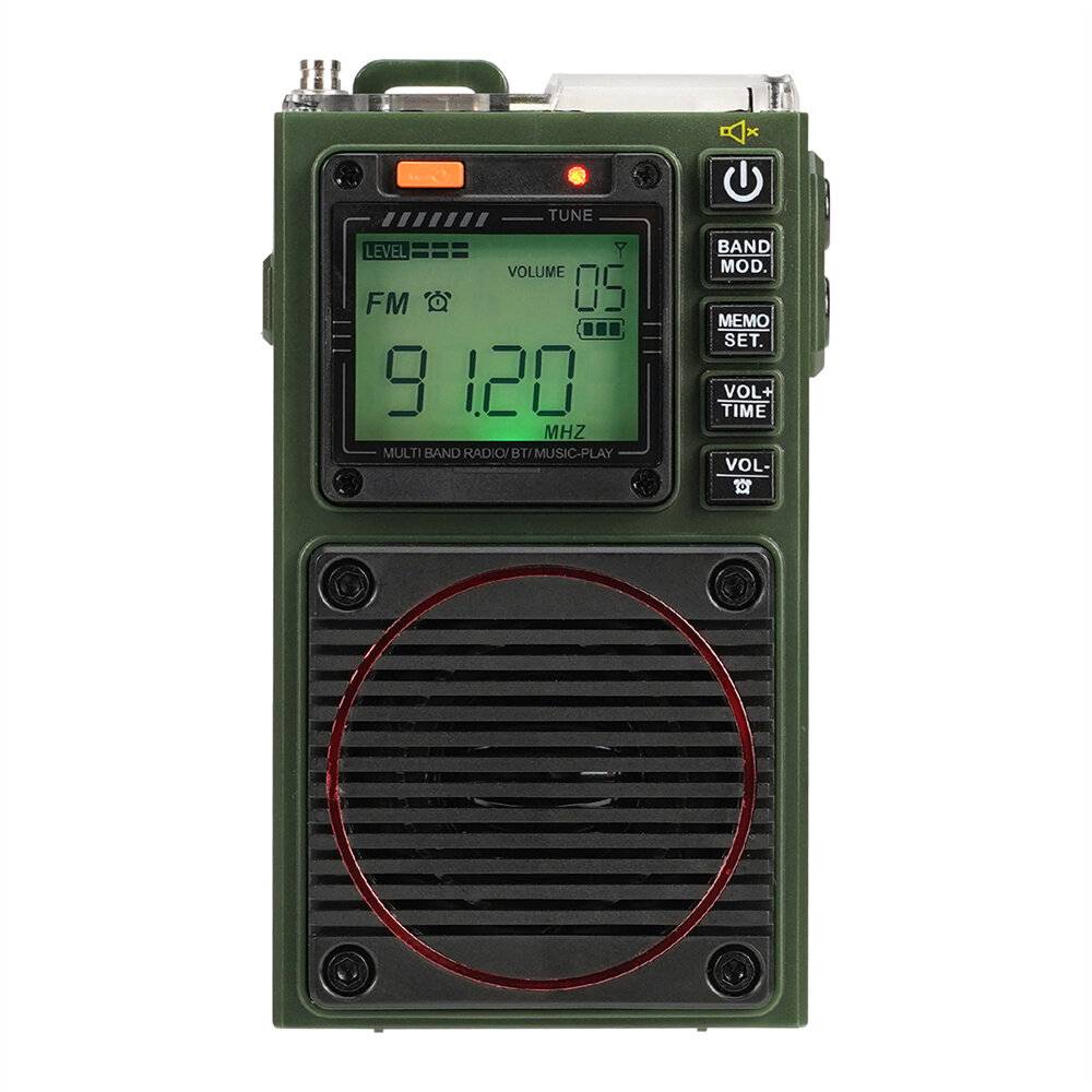 Retekess TR111 Radio FM Bärbara Radioapparater AM FM Mini Ham Radio Kortvåg Nödamatörradio Multiband SW VHF WB Alarmkloc