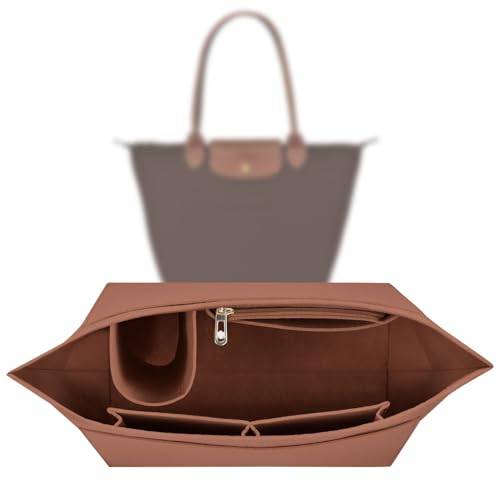 Sunshine smile Organizer für Longchamp Tasche,Organizer für Longchamp Pliage L,Tascheninnenorganizer,Taschenorganizer,Multi-Pocket Felt Handbag,Filz Taschenorganizer mit Mehreren Taschen
