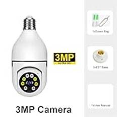 Säkerhetskameror, 5MP E27 Glödlampa Kamera Inomhus Videoövervakning Hemsäkerhetslampa IP-kamera Infraröd Night Vision Trådlöst nätverk Webbkamera(3MP Camera)