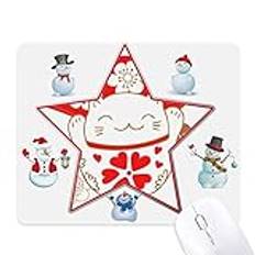 Cherry Blossoms Lucky Fortune Cat Japan jul Snowman Family Star Mouse Pad