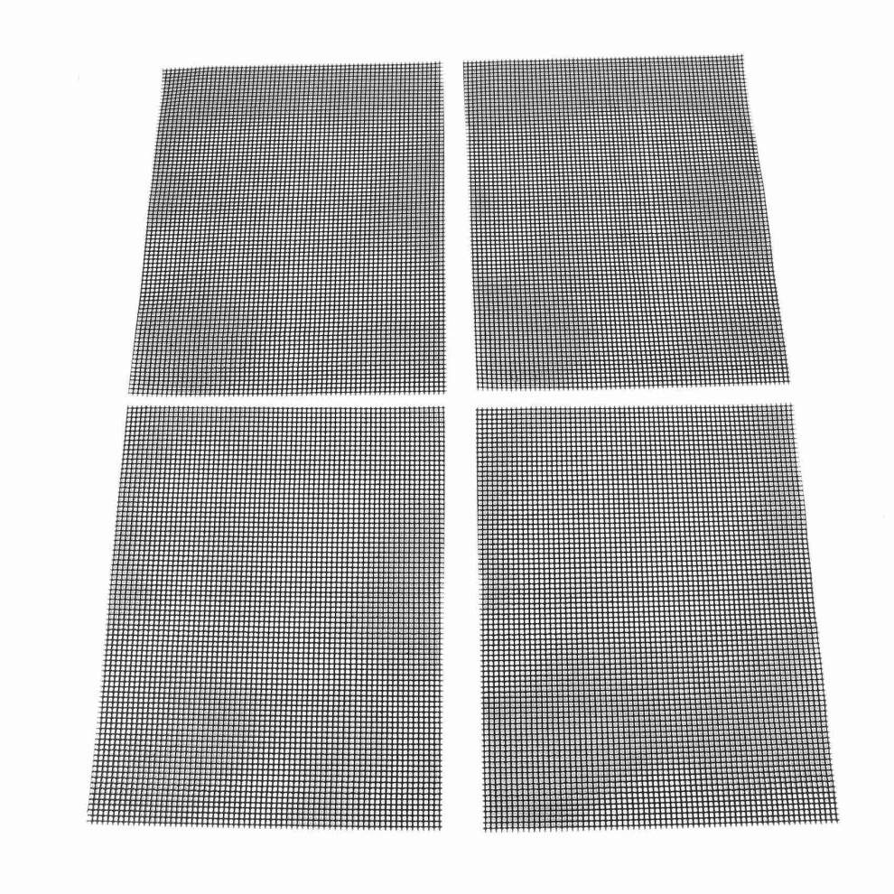 4 Pcs Non Stick BBQ Grill Mesh Reusable PTFE Grilling Net Barbecue Mat for Grilling,Cooking,Baking,Barbecue,40 x 33cm