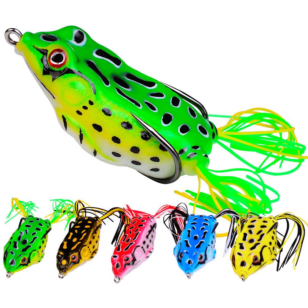 1Pcs Ray Frog Bait Fishing Soft Bait 13g/6cm PVC With Crank Hook Biomimetic Frog Bait Multiple Colors Fishing Gear Accessories