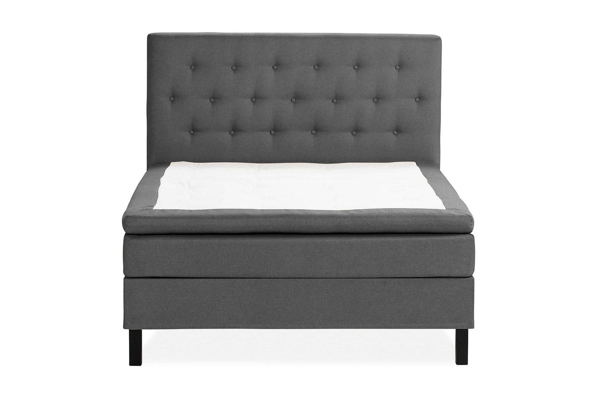 Scarlett Sängpaket 120x200 Skummadrass - Knappad gavel Mörkgrå Kontinentalsäng Grå
