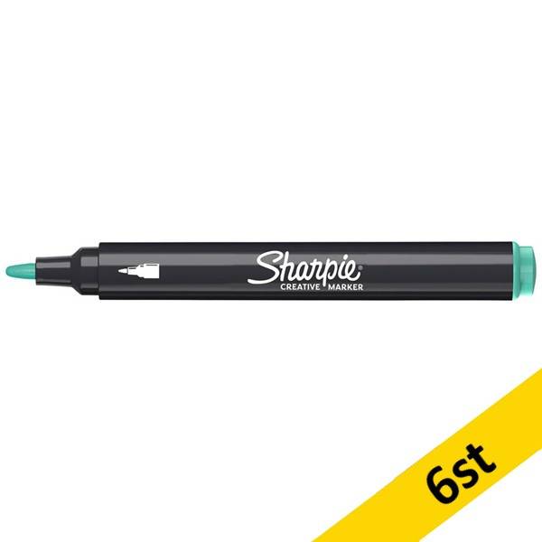 Akrylpenna rund spets | Sharpie Creative | ljusgrön | 6st