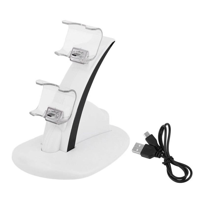 Led mikro-dual controller hållare laddare 2 led micro-usb handtag snabbladdning dockningsstation stativ laddare för ps4 kontroller