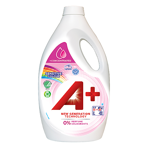 Flytande tvättmedel A+ Sensitive Color 2,2L