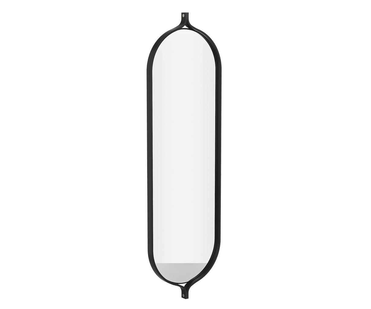 Swedese Comma Spejl - Oval - 40x135cm - Ask · Moss Green
