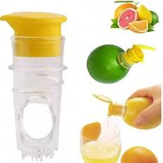 1 st manuell citruspress i plast, mini citronpress, apelsinpress, enkel kiwifruktpress, korrosionsskyddad, köksredskapstillbehör enkel juicepress, mat - Multifärgad (Grön 1 st,Gul 1 st,Självhäftande krok 1 st)