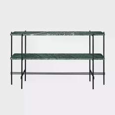 Gubi Ts Console 2 Hylde Grøn Marmor - Skænke & Sideboards Stål Sort - 10017348