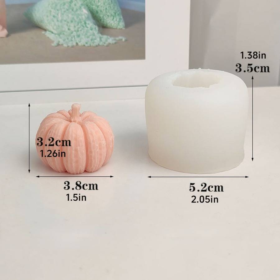TEMU Halloween Pumpkin Silicone Candle Mold, 3d Pumpkin Candle Soap Plaster Resin Concrete Mold, Handmade Candle Clay Making Supplies, Halloween Craft Gift