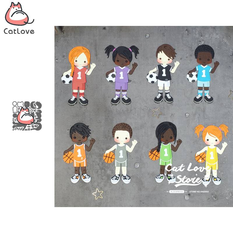Basketball Football Boy Girl Metal Cutting Dies Scrapbooking Stencil Die Cuts Card Making DIY Craft Embossing New Dies For 2020