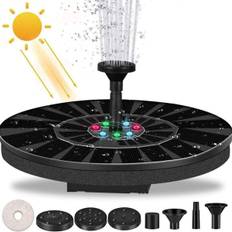 Solcelledrevet springvand med LED-lys flydende springvand